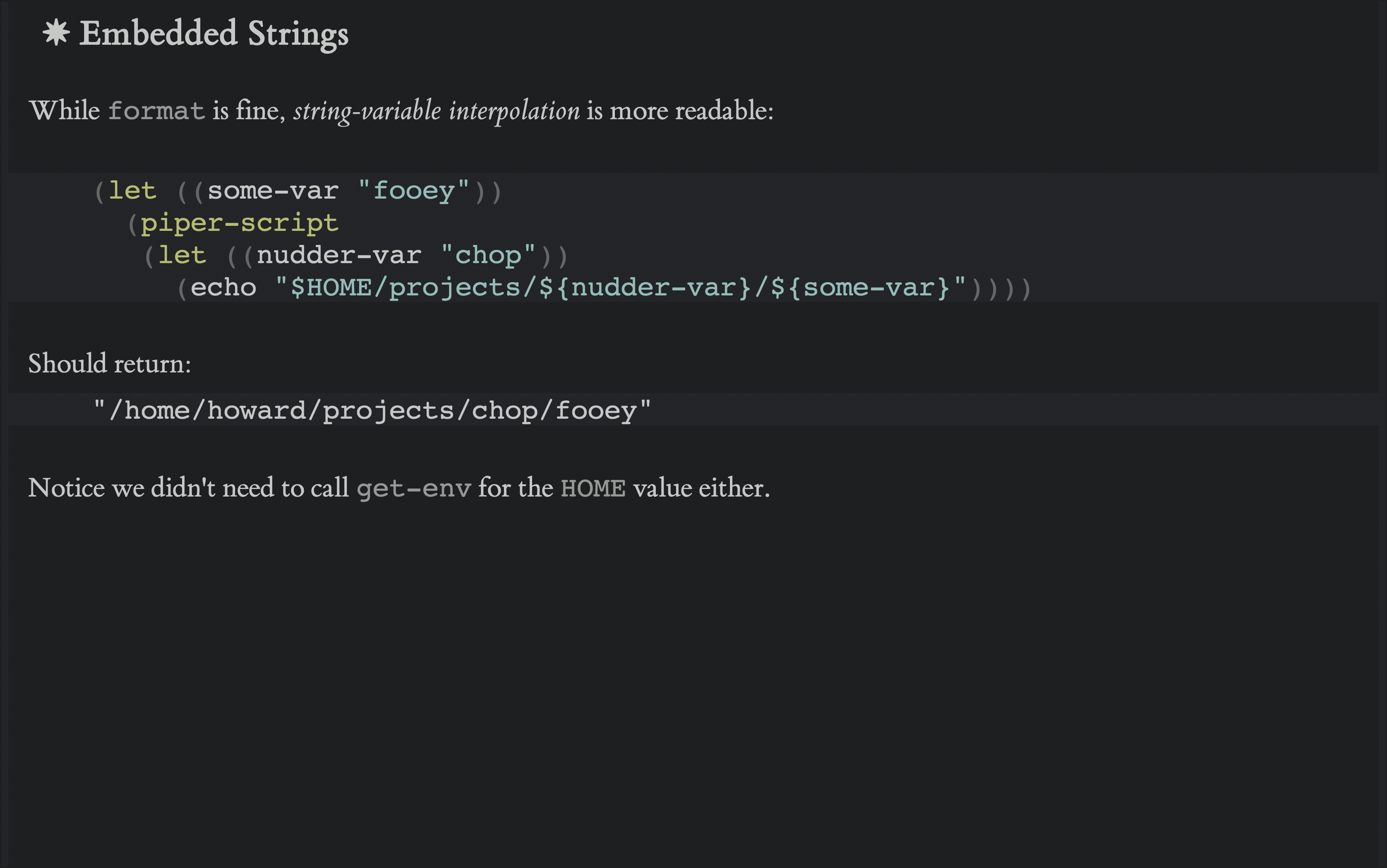 Embedded Strings