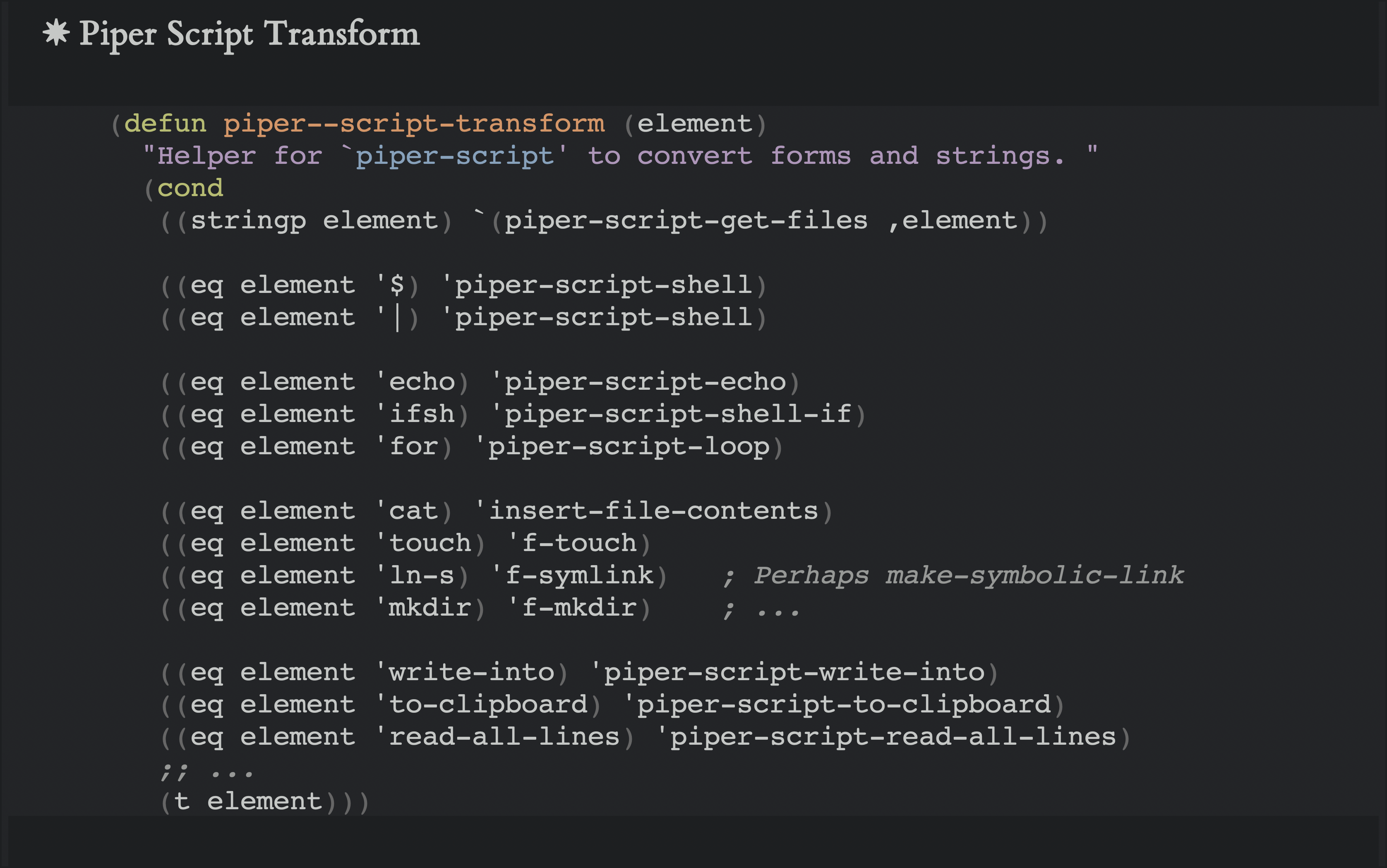 Piper Script Transform